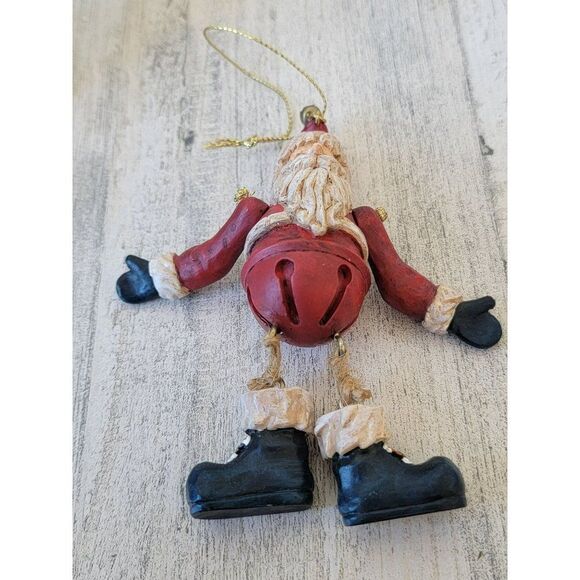 Rustic Santa Claus Bell jointed ornament Xmas decor - Picture 1 of 3
